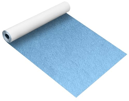 220x40 cm di feltro autoadesivo con cuciture sul retro, EUBSWA fogli di feltro adesivo in tessuto per rivestimento fai-da-te per scatole, cornici, gambe di sedia, 1 mm di spessore (azzurro)