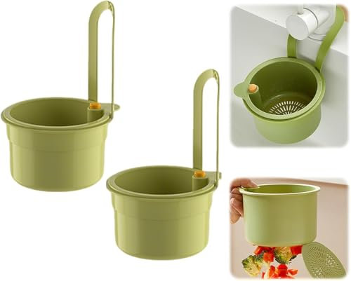 Xevinas Sieb Für Spülbecken, Spülbecken Abflusskorb Mit Clip-on-Designs, Küchenorganisation Spüle Abflussregal Passt Auf Die Meisten Standardarmaturen, Küchenabflusskorb Aus Kunststoff (2A)