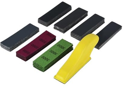 GZHXF 70-teiliges DIY-Handschleifpapier-Schleifset, Schleifpapier, verschiedene Körnungen, Nass- und Trockenschleifstreifen, Detailwerkzeug mit Handmühle