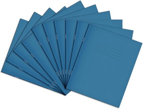 Rhino 8 x 6.5 Music Books, 48-Page / 8mm Lined & 8 Music Staves On Alternate Pages, 100-Pack, Music Book, Office & School Stationery Supplies, Light Blue