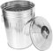 Healifty Cubo de Basura de Metal Redondo con Tapa para Uso Exteriores y Cocina Papelera de Diseño Funcional y Duradero para Oficina y Jardín