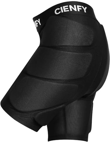 Cienfy Protective Padded Shorts EVA Tailbone Pad for Snowboarding, Skating and Skiing, 3D Hip Protection Impact Gear for Hip, Butt and Tailbone