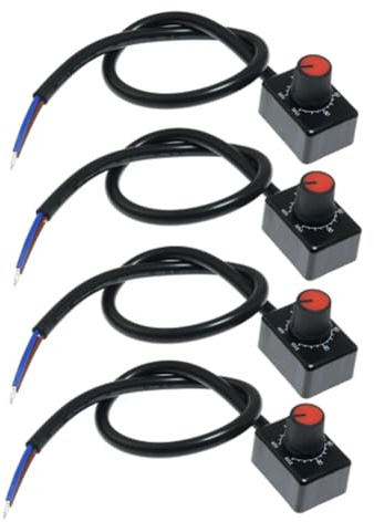 Asyduey Gradateur LED à Bouton DC 0/1-10 V, Variateur Passif Basse Tension, Gradation PWM pour Pilote LED Électronique à Intensité Variable 0-10 V ou 1-10 V, Installation Facile, 4 Pièces