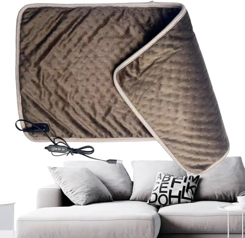 USB Electric Warmer - 24x12 Inch Heated Pad, ThreeTemperature Levels, Soft Washable Heating Mat with Long Cable, Ergonomic Reliable Design | Personal Hand & Body Warmer for Desk, Chair, Bed