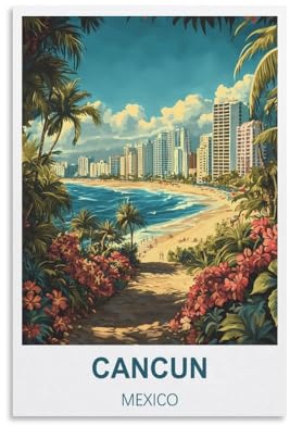 Jigsaw Puzzles for Adults，Cancun Mexico Puzzles Micro Pieces Challenging Difficult Puzzles Christmas Birthday Gift Game Toys 26x38cm