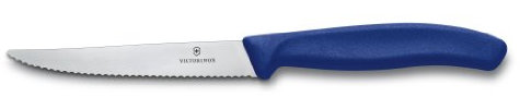 Victorinox Swiss Classic Steakmesser-Set, 6 Stück, 11cm, Wellenschliff, Klingenschutz, spülmaschinengeeignet, blau