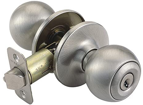 Design House Ball Keyed Entry Door Knob, Satin Nickel