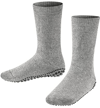 FALKE Unisex Kids Catspads K HP Cotton Wool Grips On Sole 1 Pair Grip socks, Grey (Light Grey 3400), 6-8.5