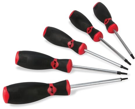 Performance Tool W30899 - Juego de destornilladores de estrella de 5 piezas con puntas magnéticas (tamaños: T10, T15, T20, T25 y T27)
