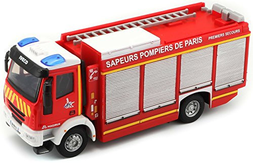 Bburago Maisto France France-Iveco Bburago Maisto Frankreich 32052 Miniatur-Feuerwehrwagen Magirus RW – Maßstab 1:55, Red
