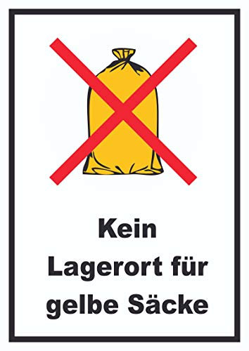 HB-Druck Kein Lagerort für Gelbe Säcke Schild A2 (420x594mm)