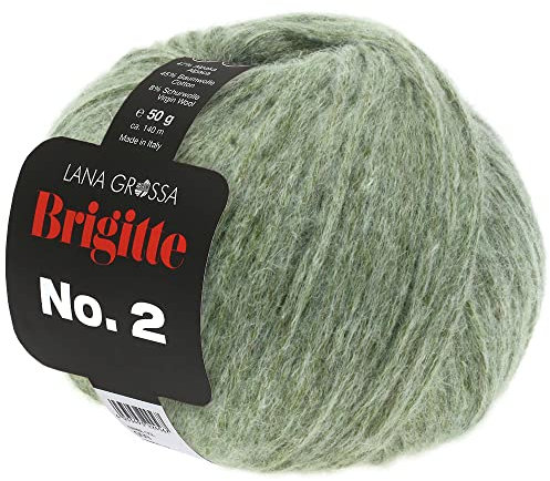 LANA GROSSA Brigitte Nr.2 | Edle Netzgarnstruktur aus Alpaka und Baumwolle | Handstrickgarn aus 47% Alpaka, 45% Baumwolle & 8% Schurwolle | 50g Wolle zum Stricken & Häkeln | 140m Garn FB 18