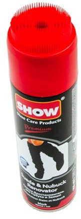 SHOW 250ml Suede Renovator Spray, 1 unit for suede & nubuck shoes and boots (Black)