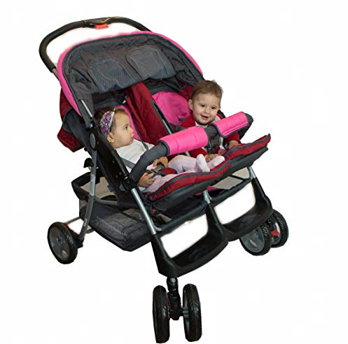 Passeggino fratelli o gemellare Deluxe Tandem – BambinoWorld | Passeggino doppio | due bambini | gemmelli (rosa)