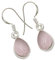 SilverStarJewel 925 Rein Silber Tropfen Rosenquarz Ohrringe 3,3 cm Neuer Kunstschmuck