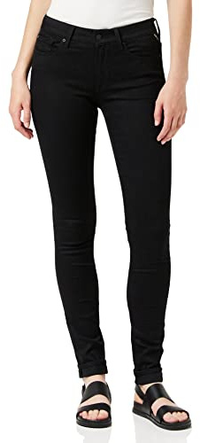 Replay Damen New Luz Hyperflex Re-Used Jeans, Schwarz (098 Black), 24W / 32L