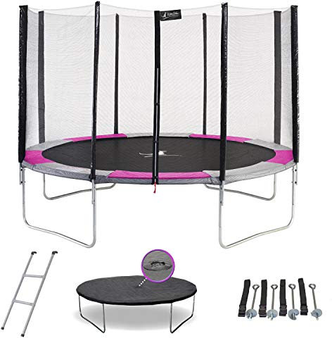 Kangui - Trampoline Rond Ø360cm avec Filet, échelle, bâche et kit d'ancrage - RALLI 360