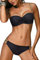 JFAN Donna Costume da Bagno con Cintura Dorata Push Up Imbottito Reggiseno Bikini Sexy Abiti da Spiaggia Moda, Nero - S