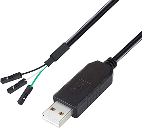 DTech FTDI USB zu TTL Seriell Adapter 3.3V Debug Kabel TX RX Signal 3 Pin Buchse FT232RL Chip für Windows 10 8 7 Linux MAC OS (1,8 m Schwarz)