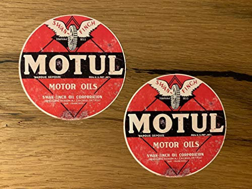24/7stickers #847 / 2X Super Vintage Oil Aufkleber 8cm Oldtimer Sticker Oldschool Öl Retro Racing Rennsport Auto V8