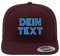 TS Snapback Cap, Basecap, Cape, Kappe, Baseballmütze, Mütze Customized, individualisiert, selbst gestaltet mit eigenem Text Namen besticken Lassen (Bordeaux)
