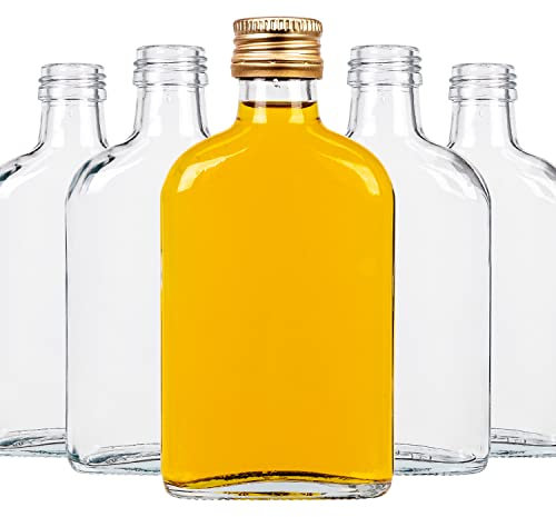 Elegante e moderno set di mini bottiglie di vetro con tappo a vite, adatte per succhi di frutta e bevande ad alto tasso alcolico, 50 pezzi da 200 ml