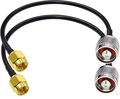 TUOLNK SMA to N Coax Cable RG58 Low Loss WiFi Antenna Extension Cable Black SMA Male to N Male Coaxial Cable 50ohm for 3G 4G LTE Antenna Ham Radio (0.98ft-2pcs)