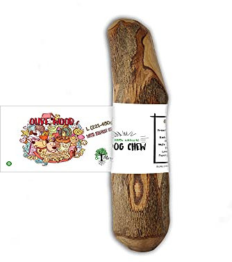 BiMordiscos Pet Products Mordedor de Madera de Olivo con Aceite de salmón para Perros – 100% Natural (L 221-450g)