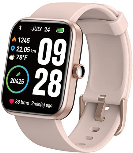 TOZO S2 44mm Smart Watch Alexa Built-in Fitness Tracker with Heart Rate and Blood Oxygen Monitor, Sleep Monitor 5ATM Waterproof HD Touchscreen for Men Women Compatible with iPhone Android