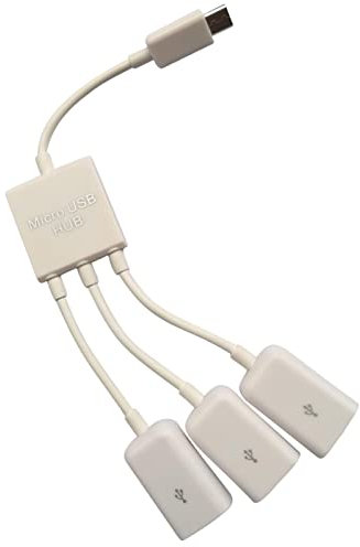 Yiida 3 in 1 USB OTG Hub - 3 in 1 Micro USB Multiport Hub - Universal White High Speed Charging Adapter Cable for Tablets, Computers, Keyboards and Most OTG Android Phones