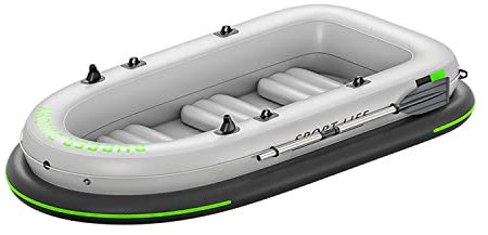 hzexun Schlauchboot für Erwachsene, Aufblasbares Schlauchboot, Aufblasbares Kajak fischen, Schwerlast Aufblasbares Kanu Fluss-Schlauchboot mit 2 Paddel (3m/4 Personen)