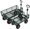 Heavy Duty 700kg Green Garden Trolley, Mesh Cart Wagon Dump Wheelbarrow Tipper Truck Pull Trolley, L125.5xW61.5cm
