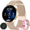 Montre Connectée Femme avec Appel Bluetooth 5,1/Numérotation, Smartwatch Compatible Samsung Huawei Xiaomi Android iOS avec Frequence Cardiaque Podomètre Montre Sport Etanche IP68 GPS Partagé (Or)