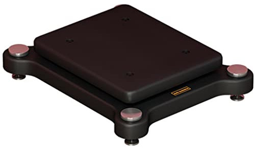 Audio Amp Stand Subwoofer Isolation Stand Desktop Audio Speaker Riser Double Layer Floor Speaker Mounts With Fixed Copper Spikes (Color : Black, Size : 38x33cm)