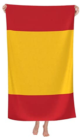 AOOEDM España Bandera de España Español (3) Toallas de Playa Toallas de baño Funda de Toalla Grande para Mujeres Hombres Manta 32x52in