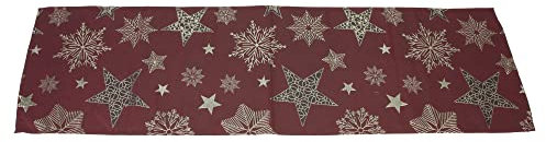 FRANK FLECHTWAREN Tischläufer Sparkling Stars, Jacquard, 100% Polyester Maße: 40 x 140 cm, weihnachltliches Design, elegant.