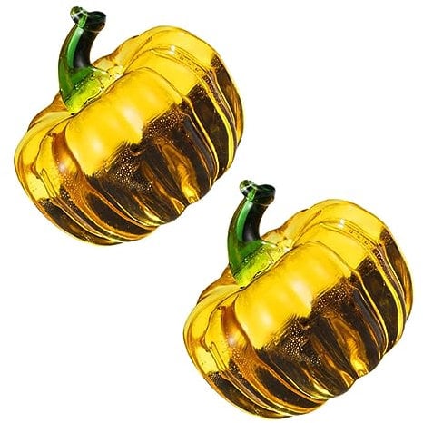 GANAZONO 2st Glasgeblasene Kürbisse Kürbisornament Kürbisfiguren Aus Kristall Deko Kürbis Halloween Handgemachter Halloween-kürbisse-dekor Kürbisdekorationen Für Ornamente Leichter Luxus
