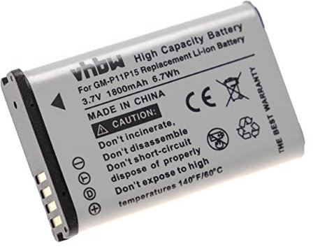 vhbw batteria compatibile con Garmin Alpha 100 Handheld, Monterra navigatore GPS (1800mAh, 3,7V, Li-Ion)
