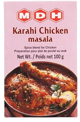 MDH Various Seasoning Masala Powder - Spices Mix Curry Masala Recipe Mixes Casserole Seasoning Herbs - Aromatic & Enhances the flavor of the meal (Karahi Chicken Masala (100g), Pack of 1)