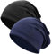 Kavya Beanie Mütze Herren, 2pcs Dünne Mütze Damen Haube Herren Schlafmütze Unisex Übergangskappe Universel für Alle Jahreszeiten Weich Faul Einheitsgröße