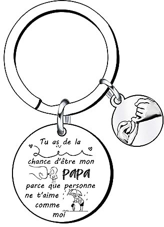 QTZXZX de Papa Porte clés Papa Meilleur Papa, Porte-clefs Papa,Cadeau Baptême, Cadeau Homme,Porte-clés Hommes de Fête des Pères, Noel Papa (6)