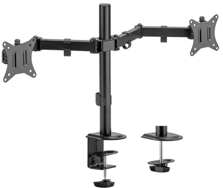 AISENS Soporte De Mesa Eco Giratorio E Inclinable Para Monitor/tv 9kg (3 Pivotes. 2 Brazos) De 17-32. Negro