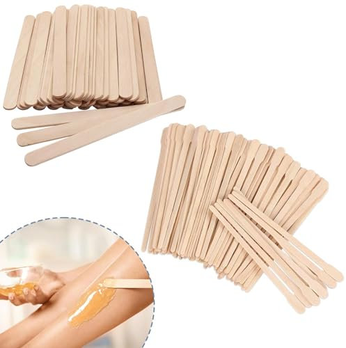 Spatules à Cires, Spatule Cire Chaude, 200pcs Spatules Épilation en Bois, Bâtonnets Applicateurs de Cire, Spatule Jetable, Spatule Application Cire Chaude pour corps, visage, sourcils, jambes, bikini