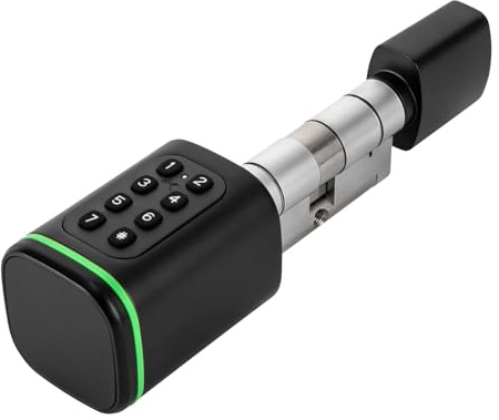 Smart Elektronisches Türschloss, Codeschloss mit Batteriestandswarnung Öffnung mit App Pincode Schlüssels oder Smart Keycard für Häuser Wohnungen Garagen Keller Hotels Büros (Schwarz)