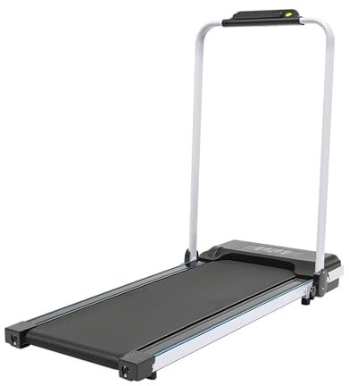 500W Motorisiertes Laufband Laufmatte 0.8-10km/h Zusammenklappbares, tragbares Fitness-Laufband mit Fernbedienung, LED-Anzeige Für Zuhause, Fitnessstudio, Büro (Schwarz)