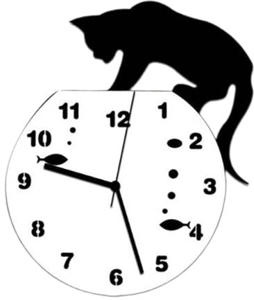 Milageto Leise Wanduhr, Wanddekoration, Tier-Kollektion, dekorative Uhren aus Acryl, Wanduhr zum Aufhängen für Schlafzimmer und Küche, Fisch