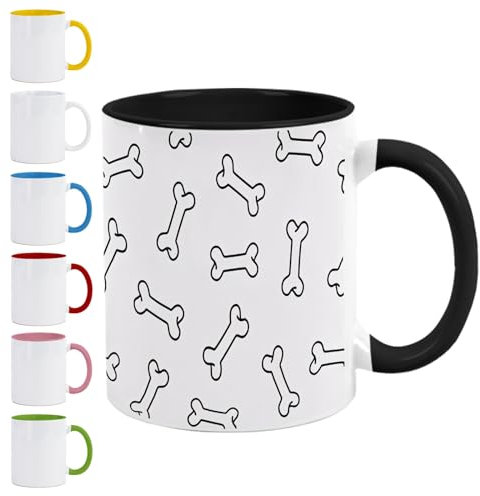 Bonito juego de tazas de sublimación de 325 ml, bonitas tazas estéticas de porcelana con asa, hermosa taza de café, la mejor taza de café de viaje, color negro