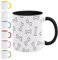 Bonito juego de tazas de sublimación de 325 ml, bonitas tazas estéticas de porcelana con asa, hermosa taza de café, la mejor taza de café de viaje, color negro