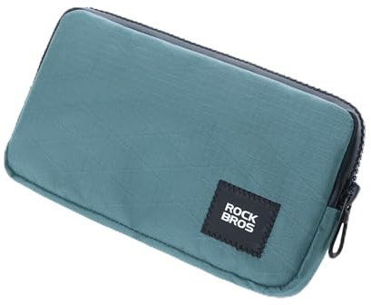ROCKBROS Mini Geldbörse für Damen Herren, Geldbeutel für Münzen Kreditkarte | Geldbeutel Radfahren mit Reißverschluss, Schlüssel Handytasche Grau