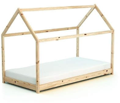AT4 - Baybett Hausbett Holz 90 x 190 aus Holz | Ab 6 Jahren